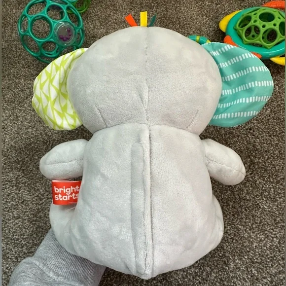 Bright Starts Gray Elephant Plush plus Toy Set - Picture 5 of 10